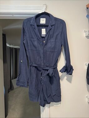 Abercrombie & Fitch Navy Blue Utility Romper